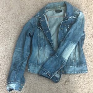 Distressed denim jacket